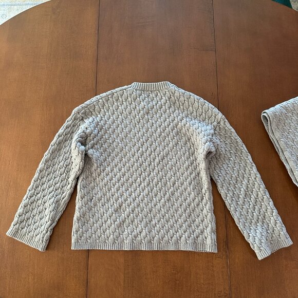 4th & Reckless Gabriel Sweater grey cable knit with matching scarf (XS) - Picture 4 of 7